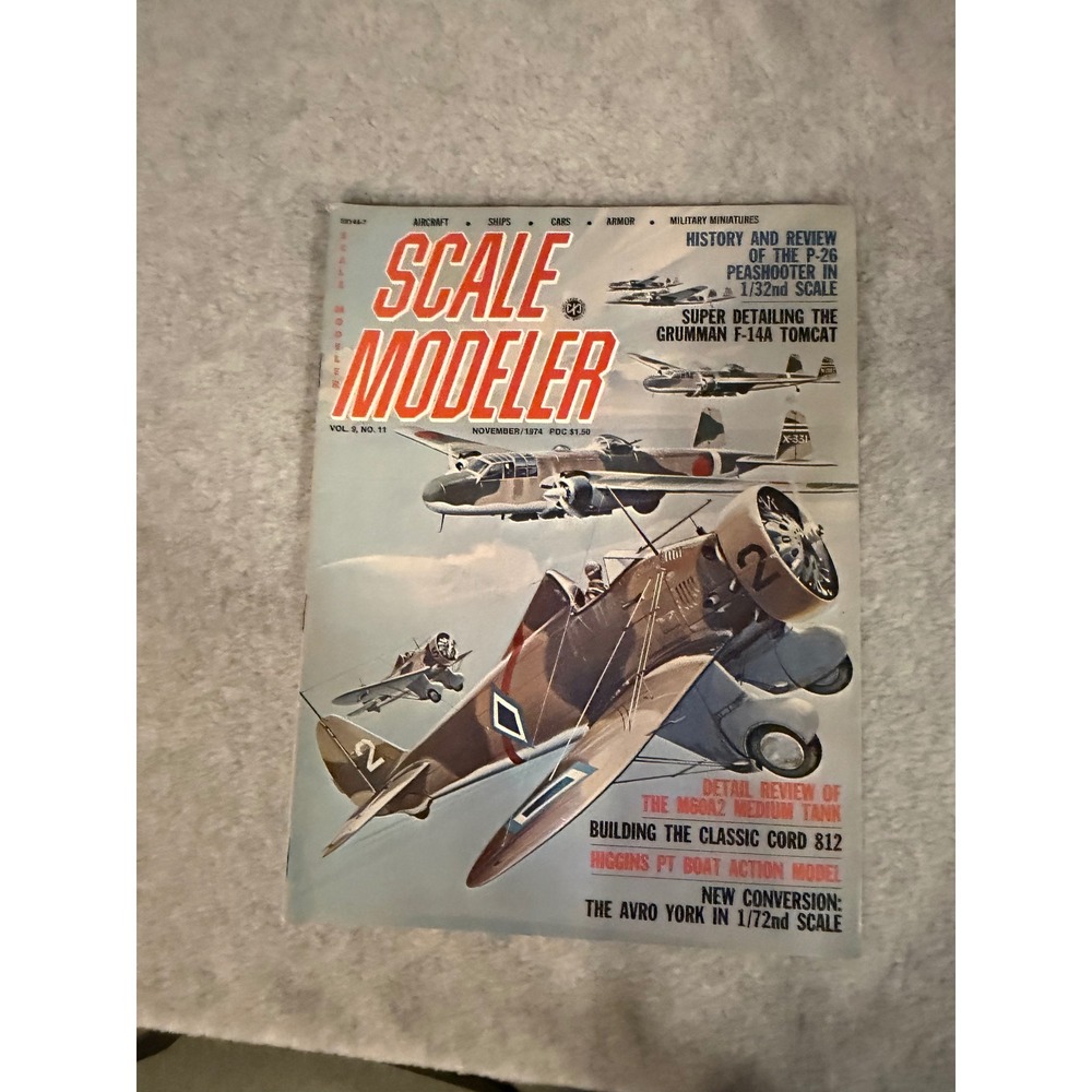 Scale Modeler Magazine Nov 1974 Vol 9 No 11 F-14A Tomcat P-26 M60A2 Tank